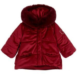 NWT MonnaLisa red velvet coat, 18 months, Italian, toddler, cozy warm winter